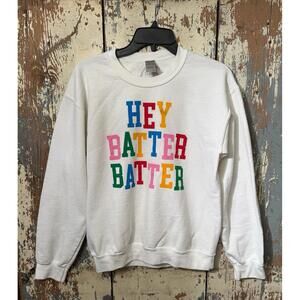 Women's Packed Party Kickoff Co Baseball theme sweatshirt size small